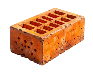 Orange hollow brick, slightly textured