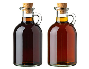 Two glass bottles of dark liquid