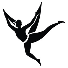 Fototapeta premium acrobat flying silhouette vector icon
