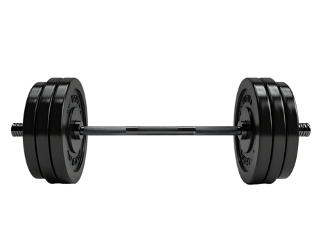 Black dumbbell on a black background