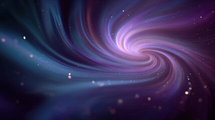 Obraz premium Swirling cosmic vortex of purple, teal, and gold light with scattered particles