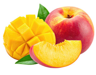 Fresh cut mango and peach