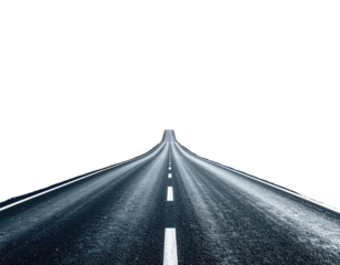 Empty asphalt road extending into the darkness