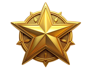 Golden star emblem