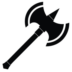 battle axe silhouette vector icon