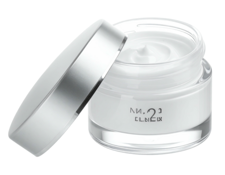 Opened jar of white cream