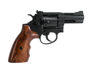 Side view of a black revolver