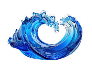 Abstract swirling blue wave