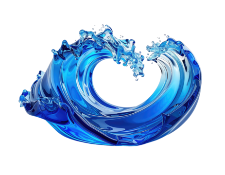 Abstract swirling blue wave - Powered by Adobe