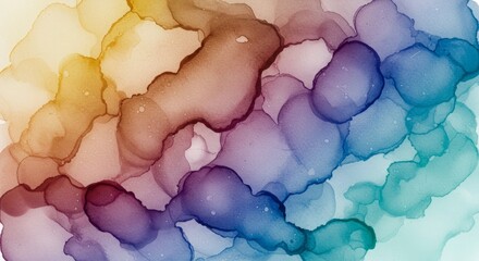 Abstract fluid art with blending rainbow hues and organic shapes