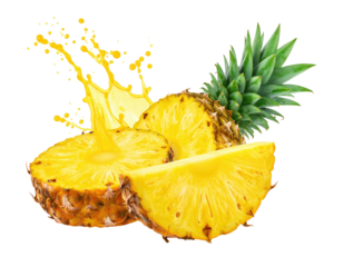Fresh pineapple slices with juice splash (1)