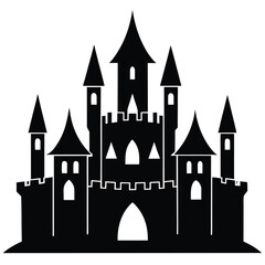 Fototapeta premium castle silhouette vector icon