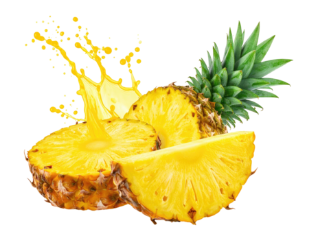 Fresh pineapple slices with juice splash (1)
