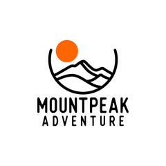 Adventure Outdoor Mountain Peak Logo Design