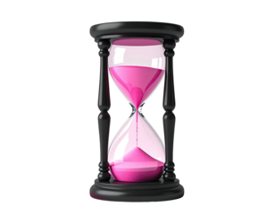 Pink hourglass, black base