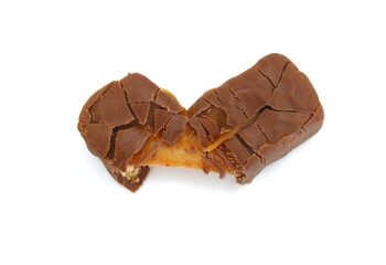 Big chocolate candy on a white background