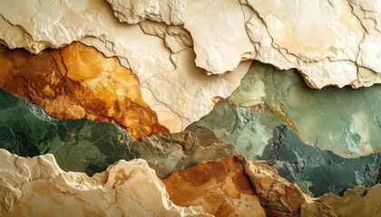 Naklejka premium Earthy Tones and Textured Layers Evoking Natural Rock Formations and Geological Strata