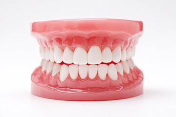 Obraz premium Full dental model, pink gums, white teeth