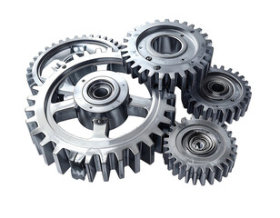 Interlocked gears in a 3D rendering