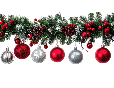 Christmas garland with ornaments