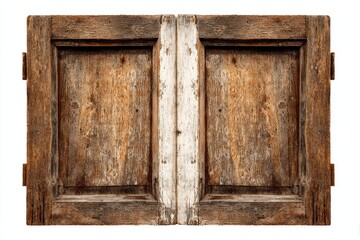 Aged wooden double shutters