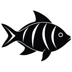 coral fish silhouette vector icon