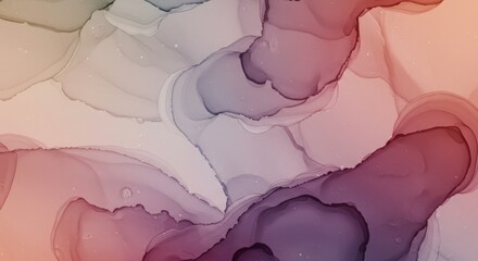 Abstract fluid art with blending tones of purple pink and peach