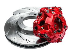 Automotive brake rotor and caliper