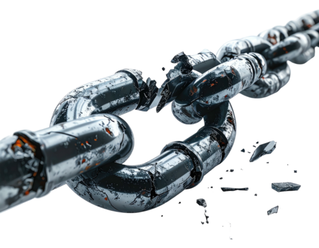 Broken metal chain