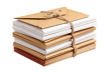 Stack of Papers Bundled Together isolated on transparent background Remove png, Clipping Path, pen tool
