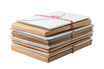 Stack of Papers Bundled Together isolated on transparent background Remove png, Clipping Path, pen tool