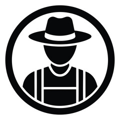 farmer silhouette vector icon
