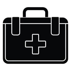 first aid kit silhouette vector icon