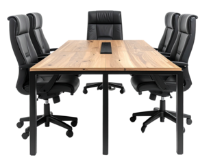 Contemporary meeting table and chairs