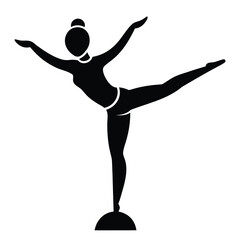 gymnast balancing silhouette vector icon
