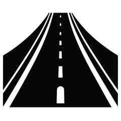 highway silhouette vector icon