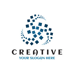 abstract vector logo design graphic template. swirl vector illustration. dotted whirl spiral