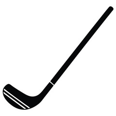 hockey stick silhouette vector icon