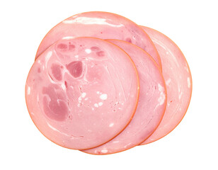 Three slices of cured meat