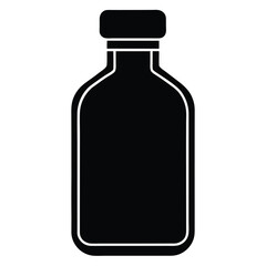 medicine bottle silhouette vector icon