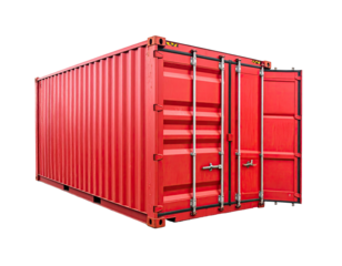Red shipping container