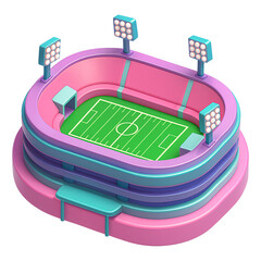 Soccer Stadium Isometric 3D Icon