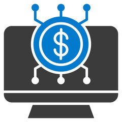 Digital Transaction Glyph Blue Icon