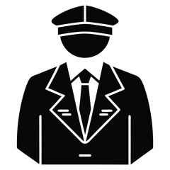 pilot uniform silhouette vector icon