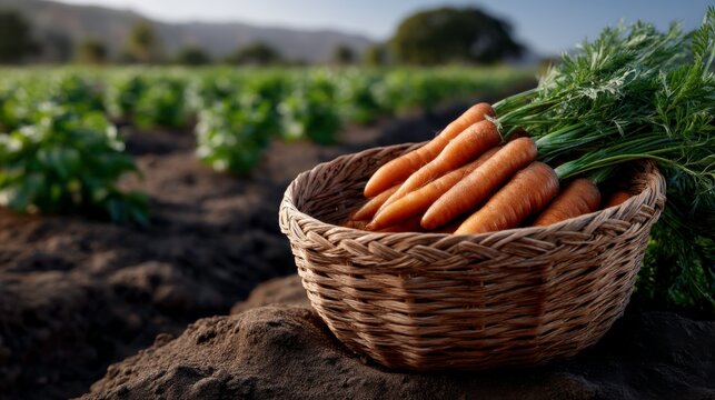 Harvesting fresh carrots farm fields nature photography rural landscape close-up view organic farming practices