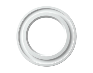 Circular white frame.  Empty space inside