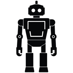 robot silhouette vector icon