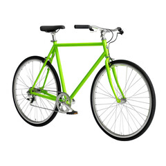 Obraz premium Bright Green Bicycle on Transparent Background
