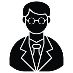 scientist silhouette vector icon