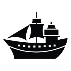 ship silhouette vector icon